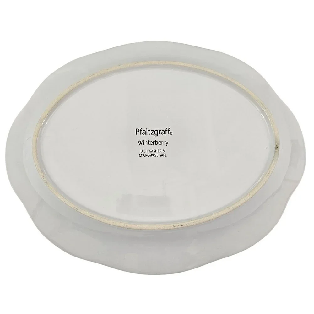 Pfaltzgraff Winterberry Oval Ceramic BLESS THIS HOUSE Holly Platter Plate